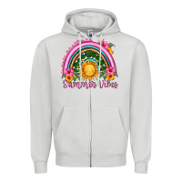 Dove Grey summer vibes  rainbow Zipper Hoodie - HRA Design Shop