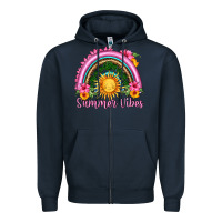 Navy summer vibes  rainbow Zipper Hoodie - HRA Design Shop