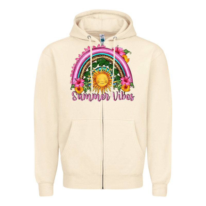 Summer Vibes  Rainbow Zipper Hoodie by HRA Design Shop | Teevron