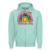 Seafoam summer vibes  rainbow Zipper Hoodie - HRA Design Shop