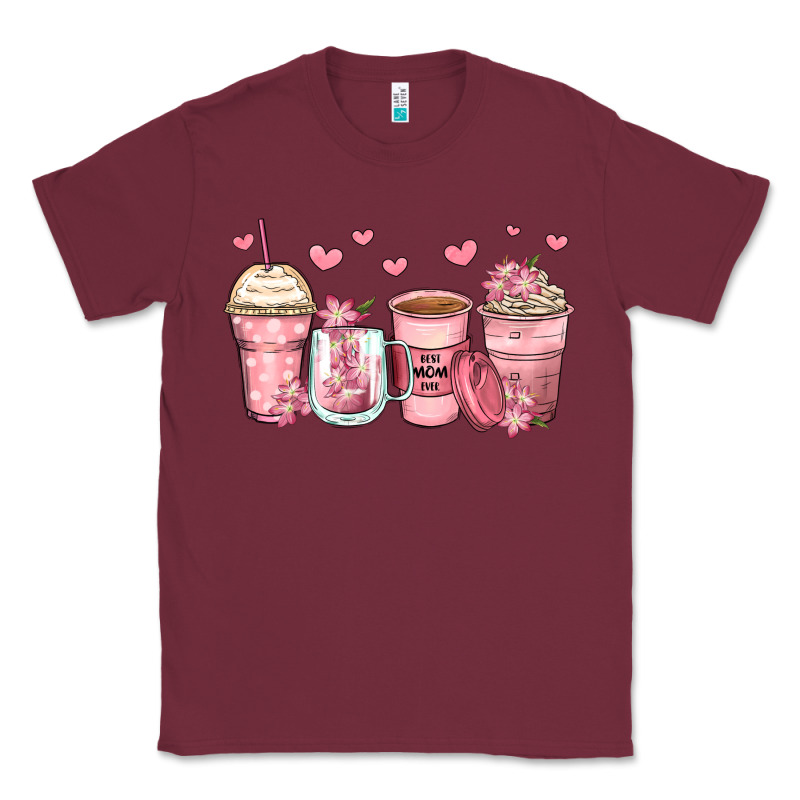 Mother's Day Floral Coffee Cups Classic Tee by Zillion Design Studio | Teevron