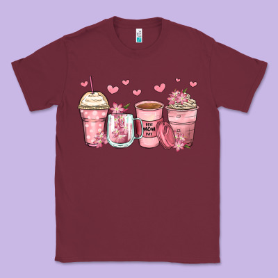 Mother's Day Floral Coffee Cups Classic Tee Designed By Zillion Design Studio