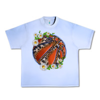 Grape Ice basketball with patterns and daisies Urban Heavy Tee - texasbilliewilder