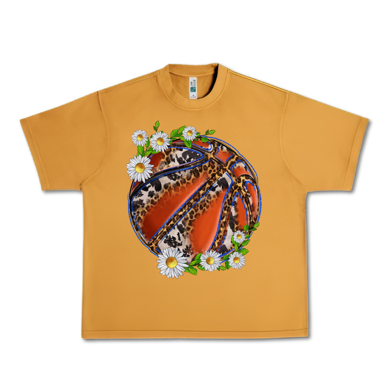 Basketball With Patterns And Daisies Urban Heavy Tee by texasbilliewilder | Teevron