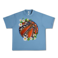 Pebble Blue basketball with patterns and daisies Urban Heavy Tee - texasbilliewilder