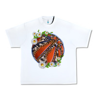 White basketball with patterns and daisies Urban Heavy Tee - texasbilliewilder