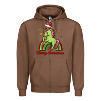 Chestnut merry christmas unicorn Zipper Hoodie - FaDigitalArtStudio
