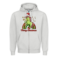 Merry Christmas Unicorn Zipper Hoodie | Teevron