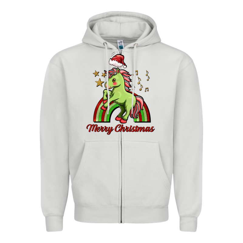 Merry Christmas Unicorn Zipper Hoodie by FaDigitalArtStudio | Teevron
