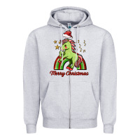 Heather Grey merry christmas unicorn Zipper Hoodie - FaDigitalArtStudio