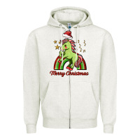 Oatmeal Heather merry christmas unicorn Zipper Hoodie - FaDigitalArtStudio