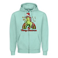 Seafoam merry christmas unicorn Zipper Hoodie - FaDigitalArtStudio