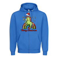 True Royal merry christmas unicorn Zipper Hoodie - FaDigitalArtStudio