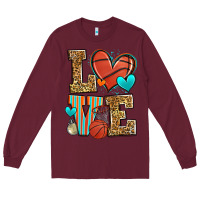 Burgundy love basketball Long Sleeve Tee - Zillion Design Studio
