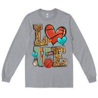 Heather Grey love basketball Long Sleeve Tee - Zillion Design Studio