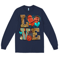 Navy love basketball Long Sleeve Tee - Zillion Design Studio