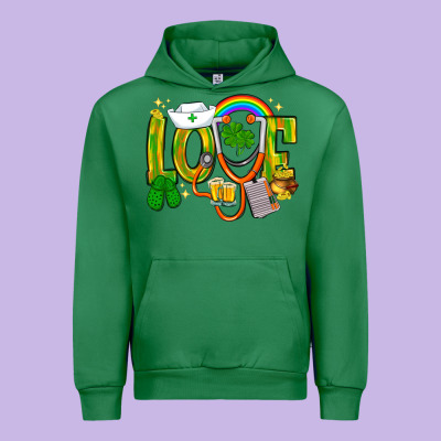 St. Patrick's Love Nurse Urban Hoodie Designed By Bundleandbundleshop