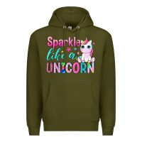Army Green sparkle like a unicorn Premium Hoodie - NancyCooperArtShop