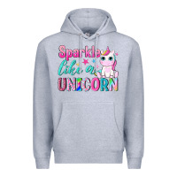 Heather Grey sparkle like a unicorn Premium Hoodie - NancyCooperArtShop