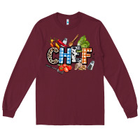 Burgundy chef Long Sleeve Tee - AdoDesignShop