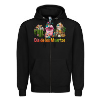 Black mexican día de los muertos coffee cups Zipper Hoodie - FaDigitalArtStudio