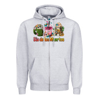 Heather Grey mexican día de los muertos coffee cups Zipper Hoodie - FaDigitalArtStudio