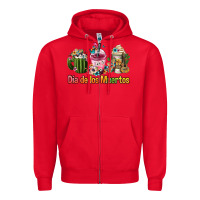 Red mexican día de los muertos coffee cups Zipper Hoodie - FaDigitalArtStudio