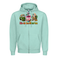 Seafoam mexican día de los muertos coffee cups Zipper Hoodie - FaDigitalArtStudio