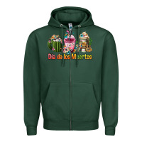 Sports Green mexican día de los muertos coffee cups Zipper Hoodie - FaDigitalArtStudio