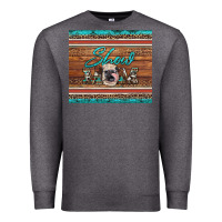 Charcoal Heather show mom aztec cowhide leopard heifer Premium Sweatshirt - Artiststas
