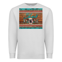 Dove Grey show mom aztec cowhide leopard heifer Premium Sweatshirt - Artiststas