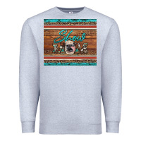 Heather Grey show mom aztec cowhide leopard heifer Premium Sweatshirt - Artiststas
