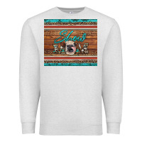 Oatmeal Heather show mom aztec cowhide leopard heifer Premium Sweatshirt - Artiststas