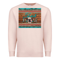 Pale Pink show mom aztec cowhide leopard heifer Premium Sweatshirt - Artiststas
