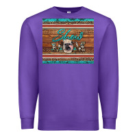 Purple show mom aztec cowhide leopard heifer Premium Sweatshirt - Artiststas