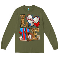 Army Green love baseball Long Sleeve Tee - Zillion Design Studio