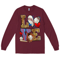 Burgundy love baseball Long Sleeve Tee - Zillion Design Studio