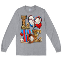 Heather Grey love baseball Long Sleeve Tee - Zillion Design Studio