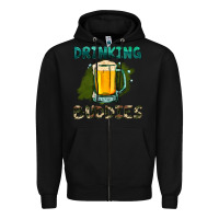 Black drinking buddies with beer Zipper Hoodie - HRA Design Shop