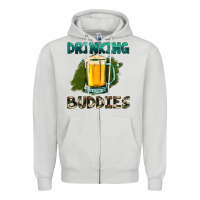 Dove Grey drinking buddies with beer Zipper Hoodie - HRA Design Shop
