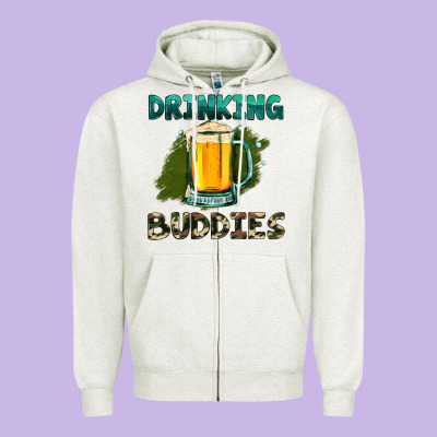 Drinking Buddies With Beer Zipper Hoodie Designed By Hra Design Shop