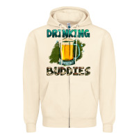 Sandshell drinking buddies with beer Zipper Hoodie - HRA Design Shop