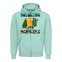 Seafoam drinking buddies with beer Zipper Hoodie - HRA Design Shop