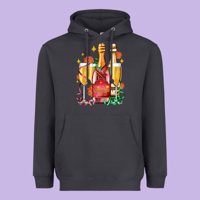 New Year Party Champagne Heavyweight Hoodie Designed By Adodesignshop