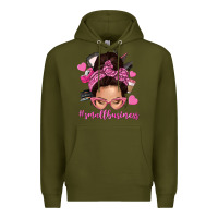 Army Green small business messy bun Premium Hoodie - NancyCooperArtShop