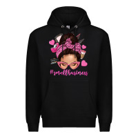 Black small business messy bun Premium Hoodie - NancyCooperArtShop