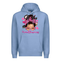 Colony Blue small business messy bun Premium Hoodie - NancyCooperArtShop