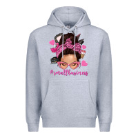 Heather Grey small business messy bun Premium Hoodie - NancyCooperArtShop