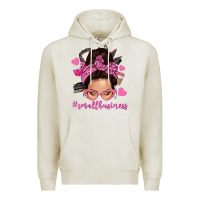 Oatmeal Heather small business messy bun Premium Hoodie - NancyCooperArtShop