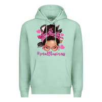 Seafoam small business messy bun Premium Hoodie - NancyCooperArtShop